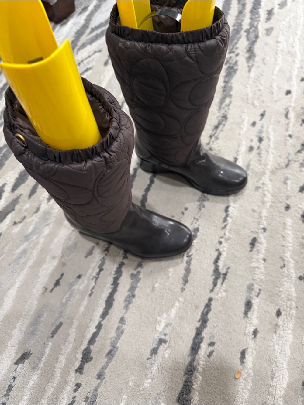 Coach “Cantina” quilted boots brown size 6